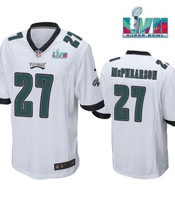 Zech McPhearson 27 Philadelphia Eagles Super Bowl LVII Game Player Men Jersey - White