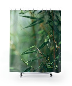 Zen-themed Bathroom Shower Curtain with Bamboo Design - Perfect for Modern Decor