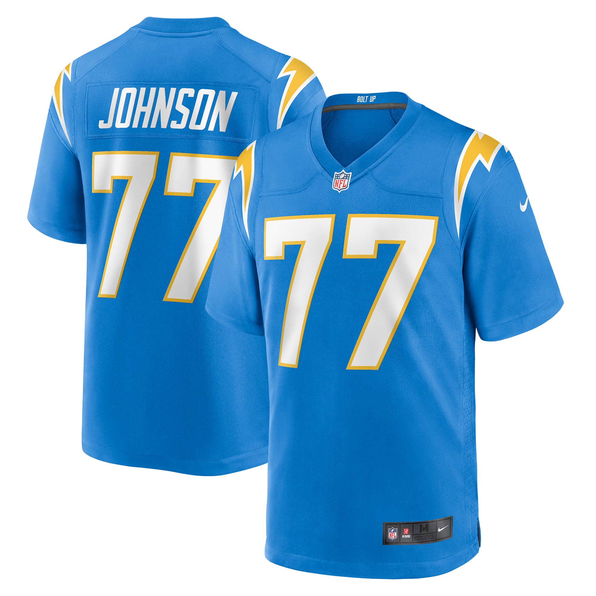 Zion Johnson Los Angeles Chargers 2022 Nfl Draft First Round Pick Game Jersey - Powder Blue