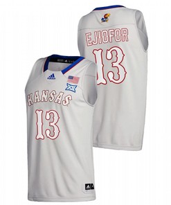Zuby Ejiofor 13 Kansas Jayhawks White Home Class of 2022 Jersey
