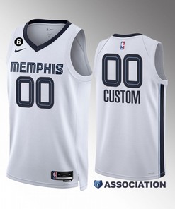 custom 00 Memphis Grizzlies 2022-23 Association Edition White Jersey