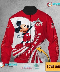 1. FC Koln Custom Name Mickey Mouse Bomber Jacket