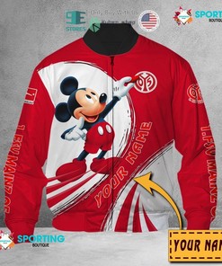 1. FSV Mainz 05 Custom Name Mickey Mouse Bomber Jacket