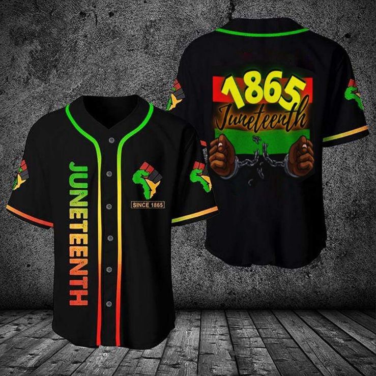 1865 Juneteenth Black Pride Personalized 3d Baseball Jersey kv