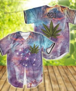 420 Weed Stoner Galaxy Personalized 3d Baseball Jersey vi