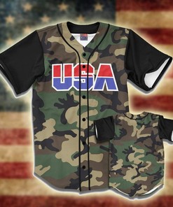 4th Of July Usa Army Camo Personalized 3d Baseball Jersey
