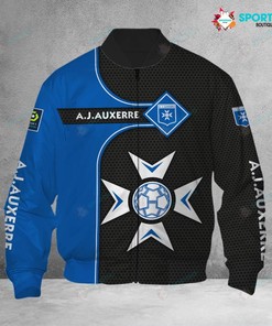 AJ Auxerre Blue Black Bomber Jacket