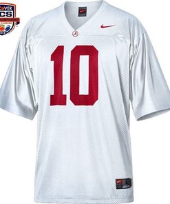 Alabama Crimson Tide #10 A.J. McCarron White Football Jersey