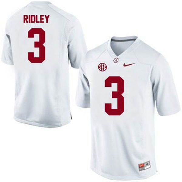Alabama Crimson Tide #3 Calvin Ridley White Football Jersey