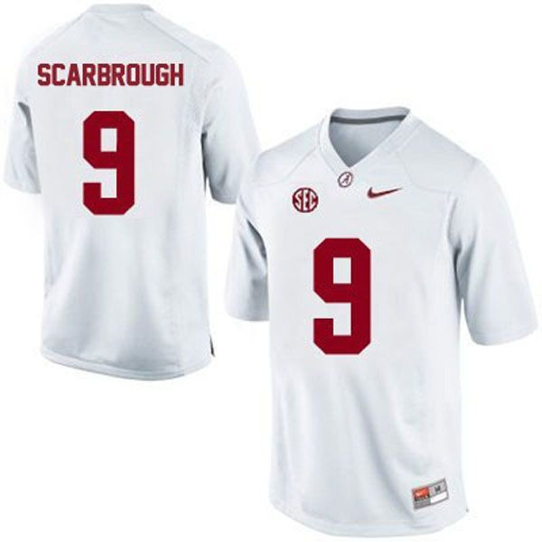 Alabama Crimson Tide #9 Bo Scarbrough White Football Jersey
