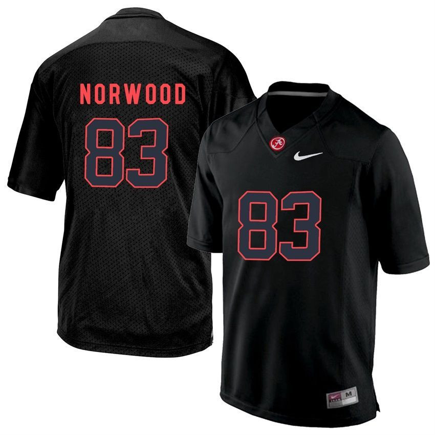 Alabama Crimson Tide Black Kevin Norwood College Football Jersey