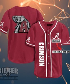 Alabama Crimson Tide Personalized Name Ncaa Fans Team 3d Customization Gifts Baseball Jersey