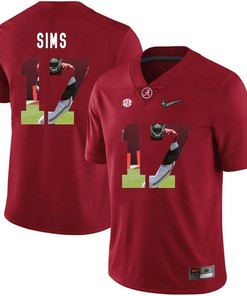Alabama Crimson Tide Red Cam Sims College Football Portrait Jersey