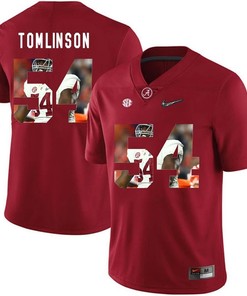 Alabama Crimson Tide Red Dalvin Tomlinson College Football Portrait Jersey