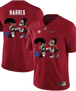 Alabama Crimson Tide Red Damien Harris College Football Portrait Jersey