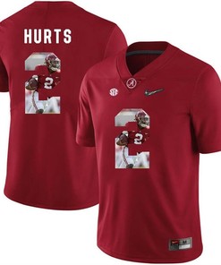 Alabama Crimson Tide Red Jalen Hurts College Football Portrait Jersey
