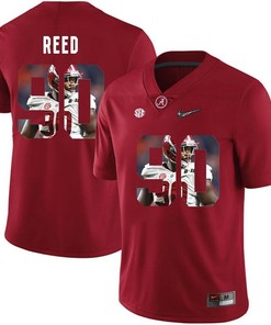Alabama Crimson Tide Red Jarran Reed College Football Portrait Jersey