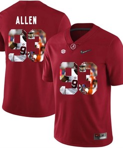 Alabama Crimson Tide Red Jonathan Allen College Football Portrait Jersey