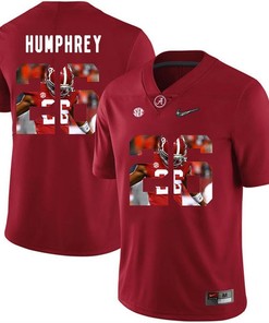 Alabama Crimson Tide Red Marlon Humphrey College Football Portrait Jersey