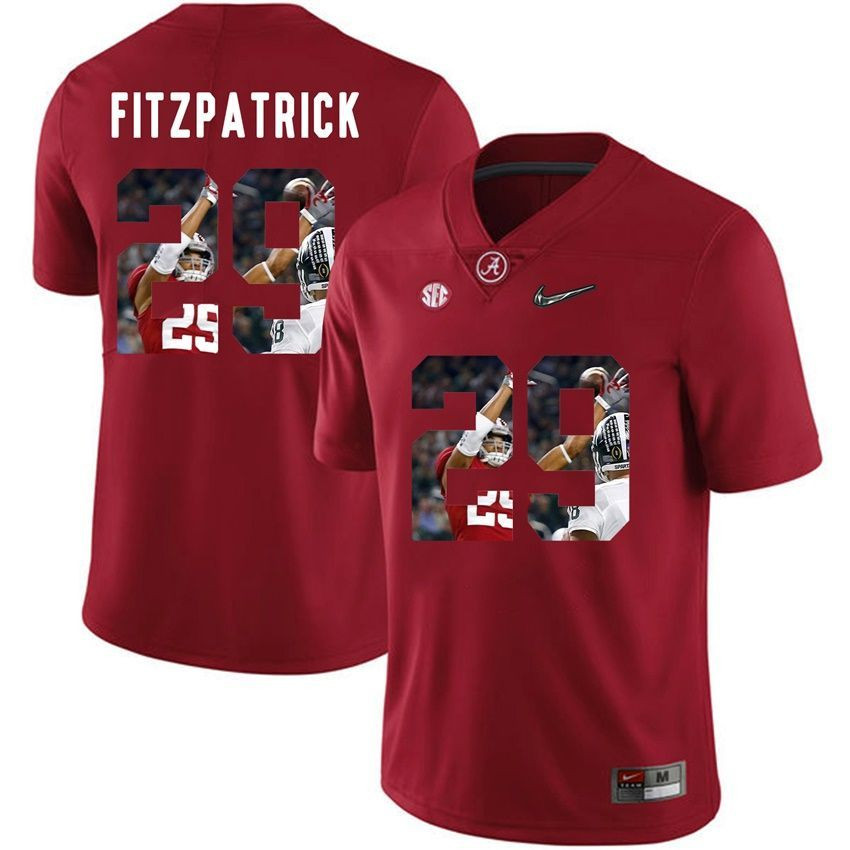 Alabama Crimson Tide Red Minkah Fitzpatrick College Football Portrait Jersey