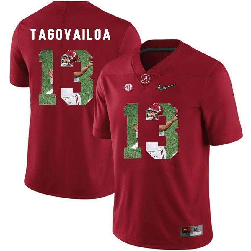 Alabama Crimson Tide Red Tua Tagovailoa College Football Portrait Jersey