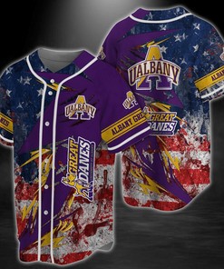 Albany Great Danes NCAA Baseball Jersey Shirt US Flag