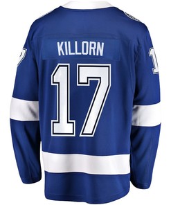 Alex Killorn 17 Tampa Bay Lightning Stanley Cup 2023 Playoffs Patch Home Breakaway Men Jersey - Blue
