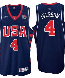 Allen Iverson #4 Navy USA Dream Team Basketball Jersey