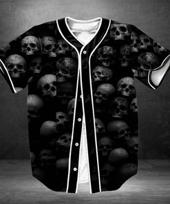 Amazing Skull Black Personalized 3d Baseball Jersey