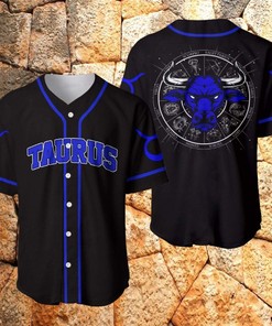 Amazing Taurus Blue Black Personalized 3d Baseball Jersey