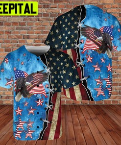 American Flag Eagle 4th of July Patriotic USA 3D AOP Baseball Jersey