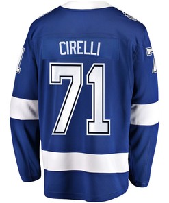 Anthony Cirelli 71 Tampa Bay Lightning Stanley Cup 2023 Playoffs Patch Home Breakaway Men Jersey - Blue