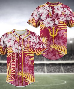 Arizona State Sun Devils NCAA Baseball Jersey Shirt Flower