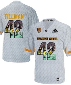 Arizona State Sun Devils Pat Tillman White Printing Player Portrait Football Jersey