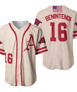 Arkansas Razorbacks Andrew Benintendi #16 Mlb Baseball Team Benintendi College 3d Designed Allover Gift For Arkansas Fans 1 Baseball Jersey