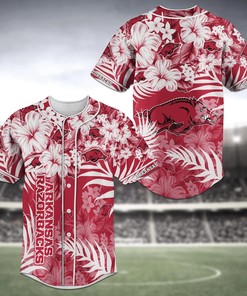 Arkansas Razorbacks NCAA Baseball Jersey Shirt Flower