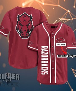 Arkansas Razorbacks Personalized Name Ncaa Fans Team 3d Customization Gifts Baseball Jersey