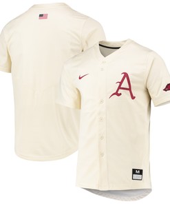 Arkansas Razorbacks Replica Baseball Jersey - Natural Ncaa