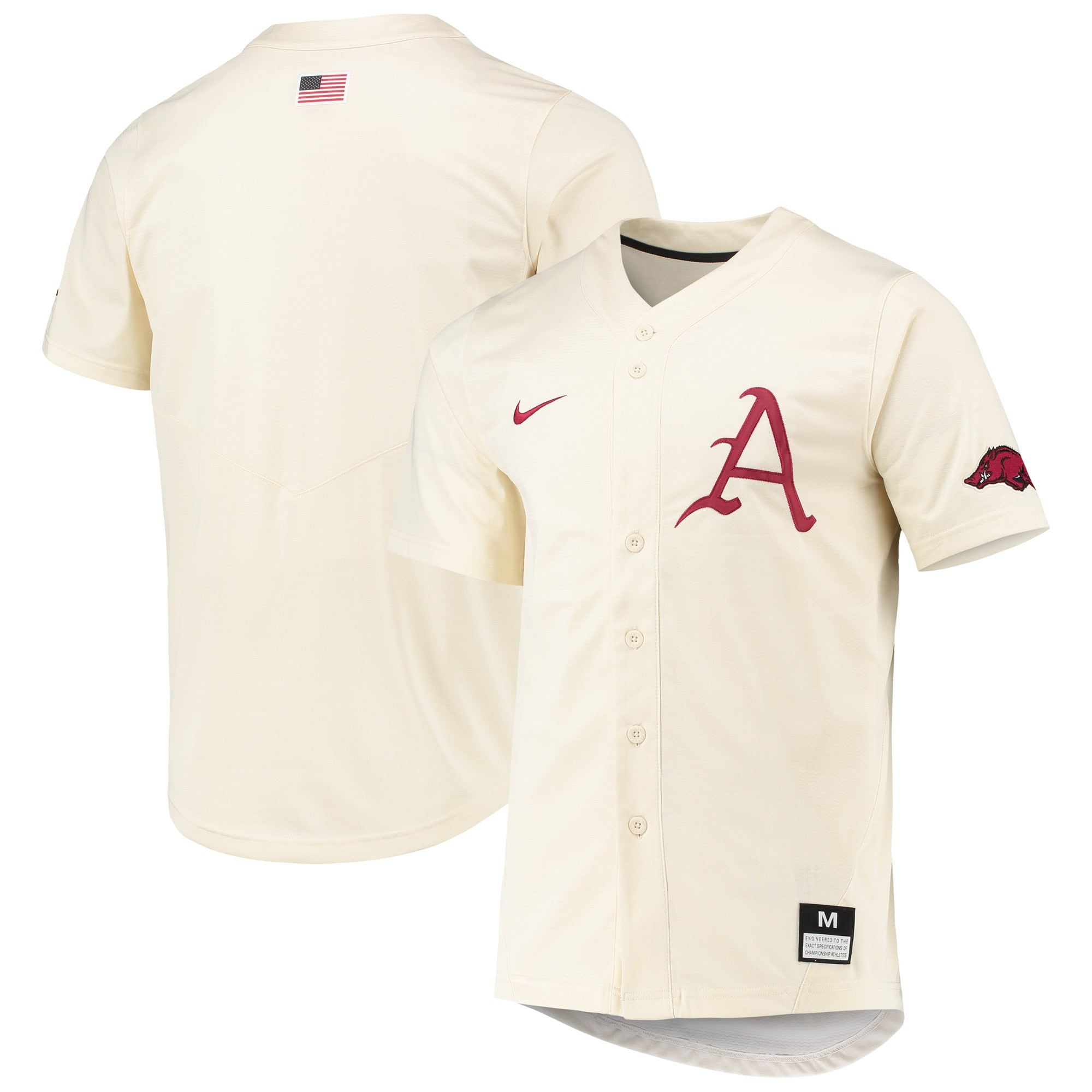 Arkansas Razorbacks Replica Baseball Jersey Natural Ncaa