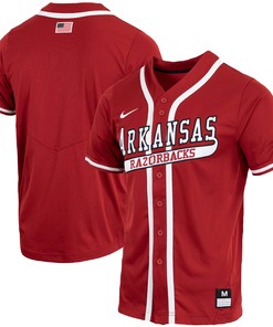 Arkansas Razorbacks Replica Full-button Baseball Jersey - Cardinal Ncaa