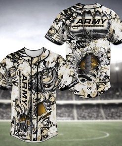 Army Black Knights NCAA Baseball Jersey Shirt Skeleton