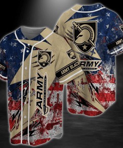 Army Black Knights NCAA Baseball Jersey Shirt US Flag