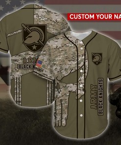 Army Black Knights NCAA Personalized Baseball Jersey Shirt Camo