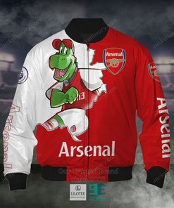 Arsenal FC Red White Scratch Mascot Bomber Jacket