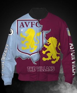 Aston Villa FC The Villans Claret Blue Bomber Jacket
