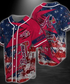 Atlanta Braves MLB Baseball Jersey Shirt US Flag