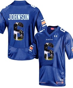 Auburn Tigers Jeremy Johnson Navy Blue Printing Player Portrait Football Jersey