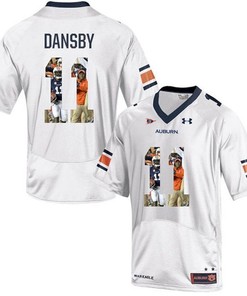 Auburn Tigers Karlos Dansby White Printing Player Portrait Football Jersey