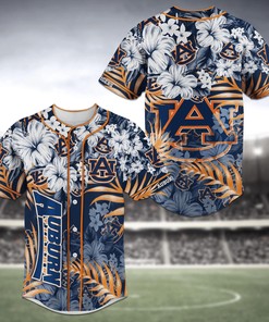 Auburn Tigers NCAA Baseball Jersey Shirt Flower