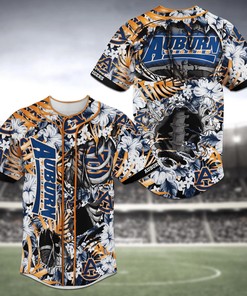 Auburn Tigers NCAA Baseball Jersey Shirt Skeleton